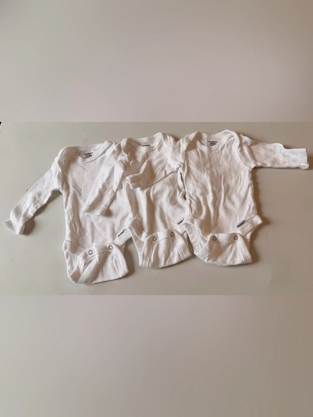 3 Gerber Newborn Long Sleeve Onsie